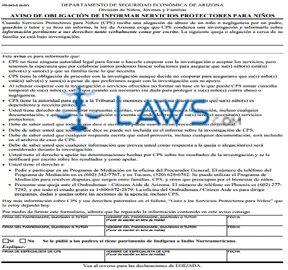 PS-045-S Aviso de Obligación de Informar Servicios Protectores para Niños
