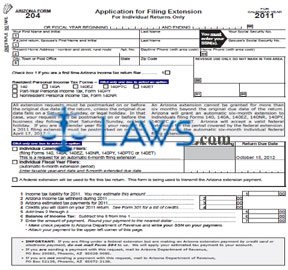 Form 204 Individual Income Application for Filing Extension