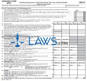 Form 221 Underpayment of Estimated Tax by Individuals