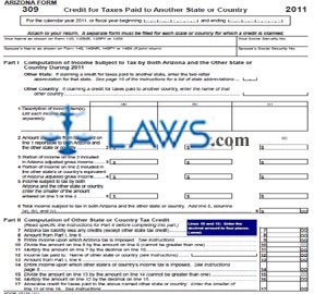 Form 309 Credit for Taxes Paid to Another State or Country