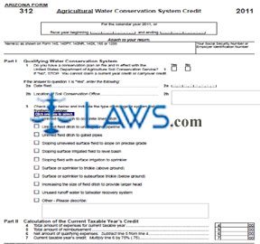 Form 312 Agricultural Water Conservation System Credit