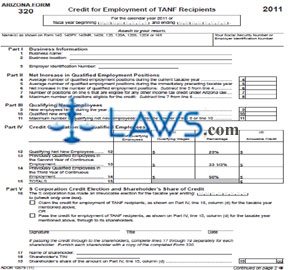 Form 320 Credit for Employment of TANF Recipients