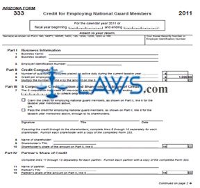 Form 333 Credit for Employing National Guard Members