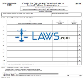 Form 335 Credit for Corporate Contributions to School Tuition Organizations