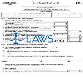 Form 344 Solar Liquid Fuel Credit