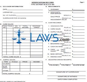Form 71-1009 Verification Form