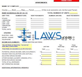 Form 82300-1 Income and Expense - Apartment Supplement