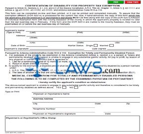 Form 82514B Certification of Disability for Property Tax Exemption