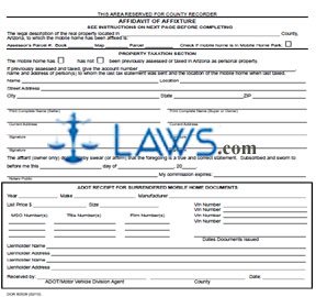 Form 82528 Affidavit of Affixture
