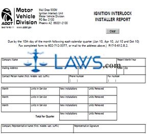 Form 96-0176 Ignition Interlock Installer Report