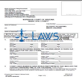Form drcvg13f  Affidavit Regarding Minor Child 