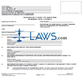Form DREP11f Petition To Enforce Court Order About Division of Property 
