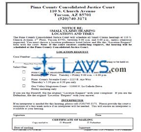 Form JP-39 Notice To Plaintiff And Defendant Regarding Small Claims Trial Locations And Times 