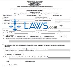 WC Form 3 Worker's Compensation Supplementary Report 