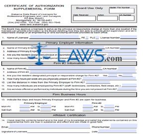 Certificate of Authorization Sopplemental