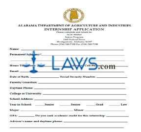 Alabama Department of Agriculture and Industries Internship Application