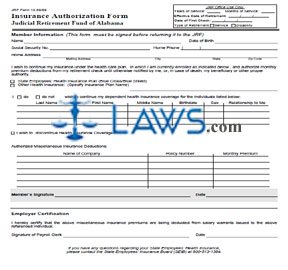 Form JRF 12 Insurance Authorization Form 