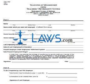 Form TRS TRFTR-1 Transfer of Membership from Teachers' Retirement System