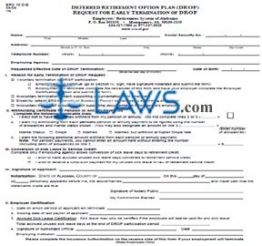 Form ERS 10 D-E Request for Early Termination of DROP