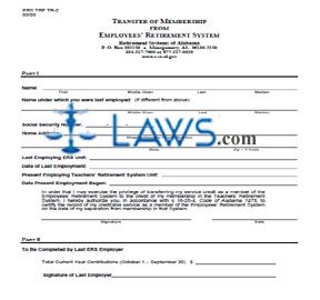 Form ERS TRF TR-2 Transfer of Membership from Employees' Retirement System