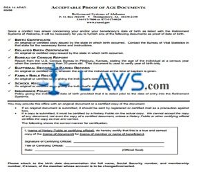 Form RSA 14 APAD Acceptable Proof of Age Documents