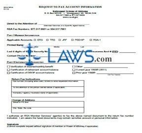 Form RSA RFAI Request to Fax Account Information