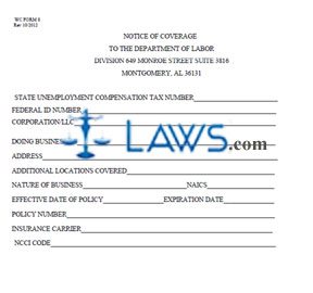 WC Form 8 Worker's Compensation Notice of Coverage