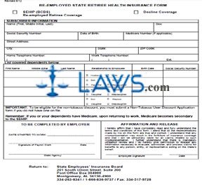  Re-employed State Retiree Health Insurance Form