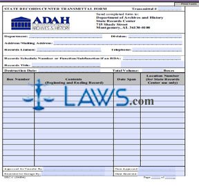 State Records Center Transmittal Form