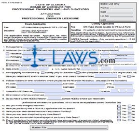 Form A-1-PE-9 Application for Professional Engineer Licensure