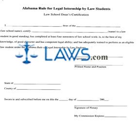 Law School Dean's Certification