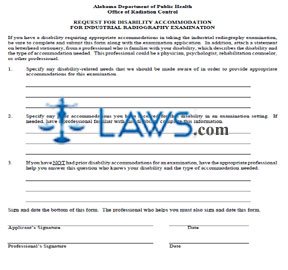  Request for Disability Accommodation for Industrial Radiography Examination 