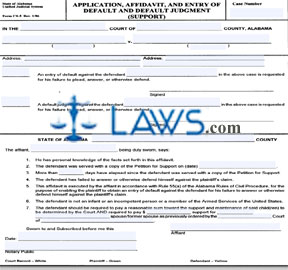 Application Affidavit and Entry of Default and Default Judgement Support