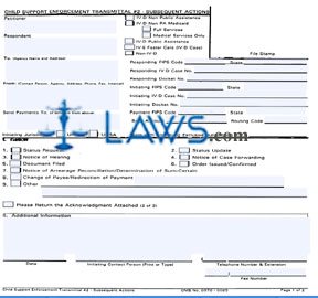 Child Support Enforcement Transmittal Subsequent Actions