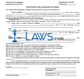 Form Name Change Petition For Madison County