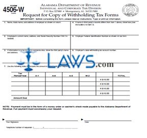 Form 4506-W Request for Copy of Withholding Tax Form 