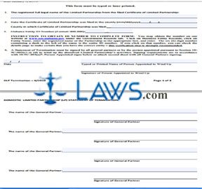 Form Domestic Limited Partnership (LP) Statement of Termination 