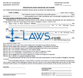 Form AL Petition for Change of Name (Madison County)