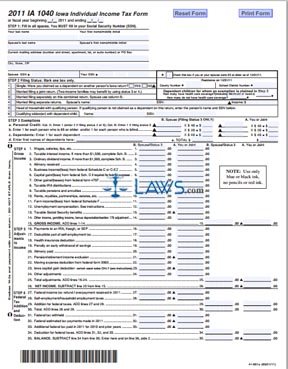 Form IA 1040 Iowa Individual Income Tax Form