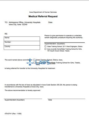 Form 470-0741 Medical Referral Request