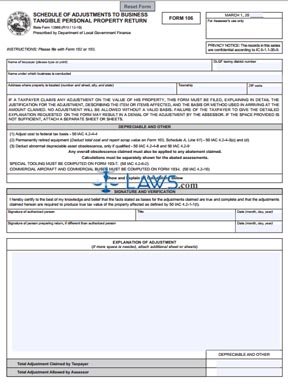 Form 12980 Schedule of Adjustments to Business Tangible Personal Property Return