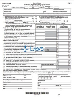 Form IT-20X Amended Corporation Income Tax Return