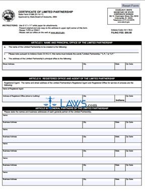 Form 51586 Certificate of Limited Partnership  