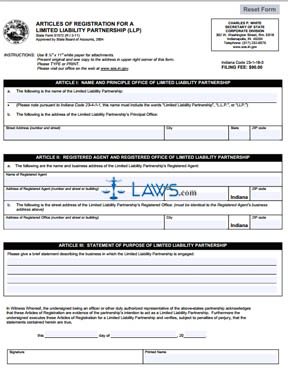 Form 51572 Articles of Registration for a Limited Liability Partnership (LLP) 