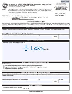 Form 4162 Articles of Incorporation  