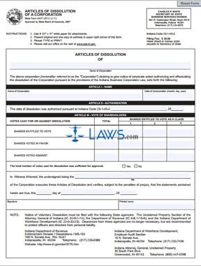 Form 34471 Articles of Dissolution  