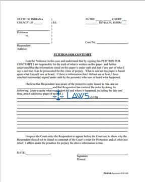 Form PO-0126 Petition for Contempt