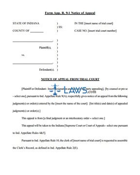 Notice of Appeal Rule 9(A)