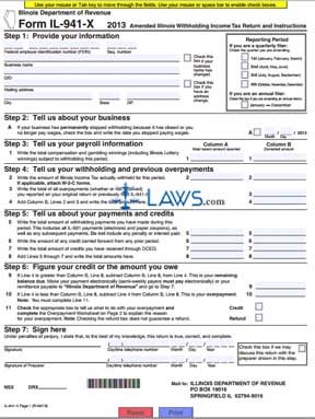 Form IL-941-X Amended Illinois Withholding Income Tax Return and Instructions
