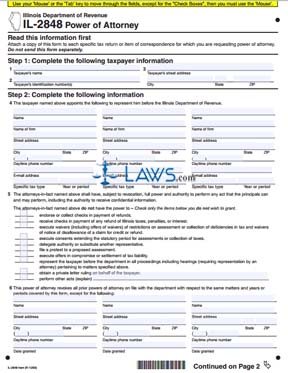 Form IL-2848 Power of Attorney